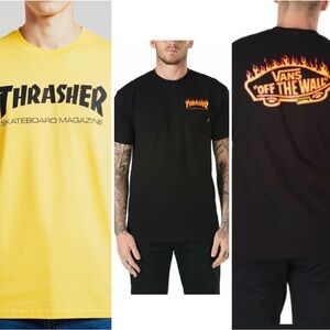 Bundle of 2 Vans x Thrasher T Shirts Skateboarding Size M